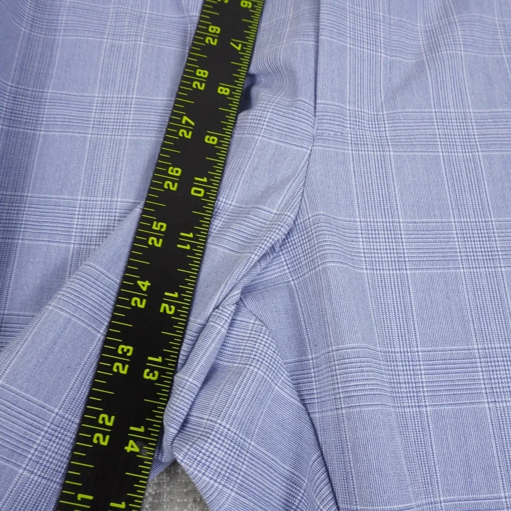 Tommy Hilfiger Mens TH Flex Tate Modern Fit Stretch Plaid Dress Pants Blue 46x32